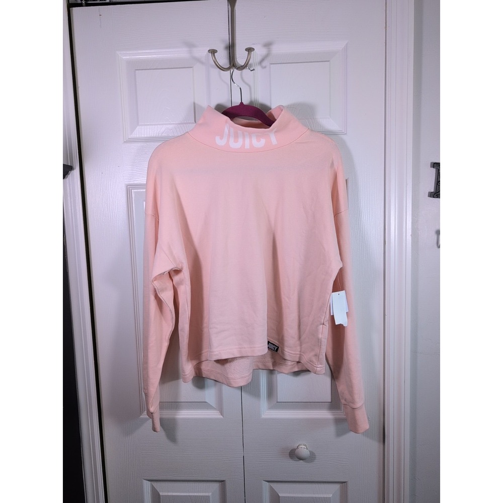 Juicy couture Large Sahara Rose 2k Slightly cropped mock turtleneck sweater NWT